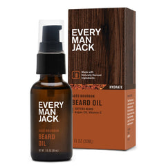 Every Man Jack Aged Bourbon Beard Oil - Moisturize & Soften Your Beard - Clean, Effective, Made for Men -1oz