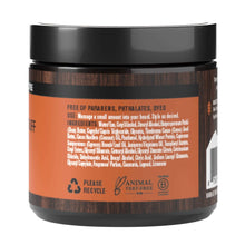 Beard softening butter jar back label with ingredient and recycle icons