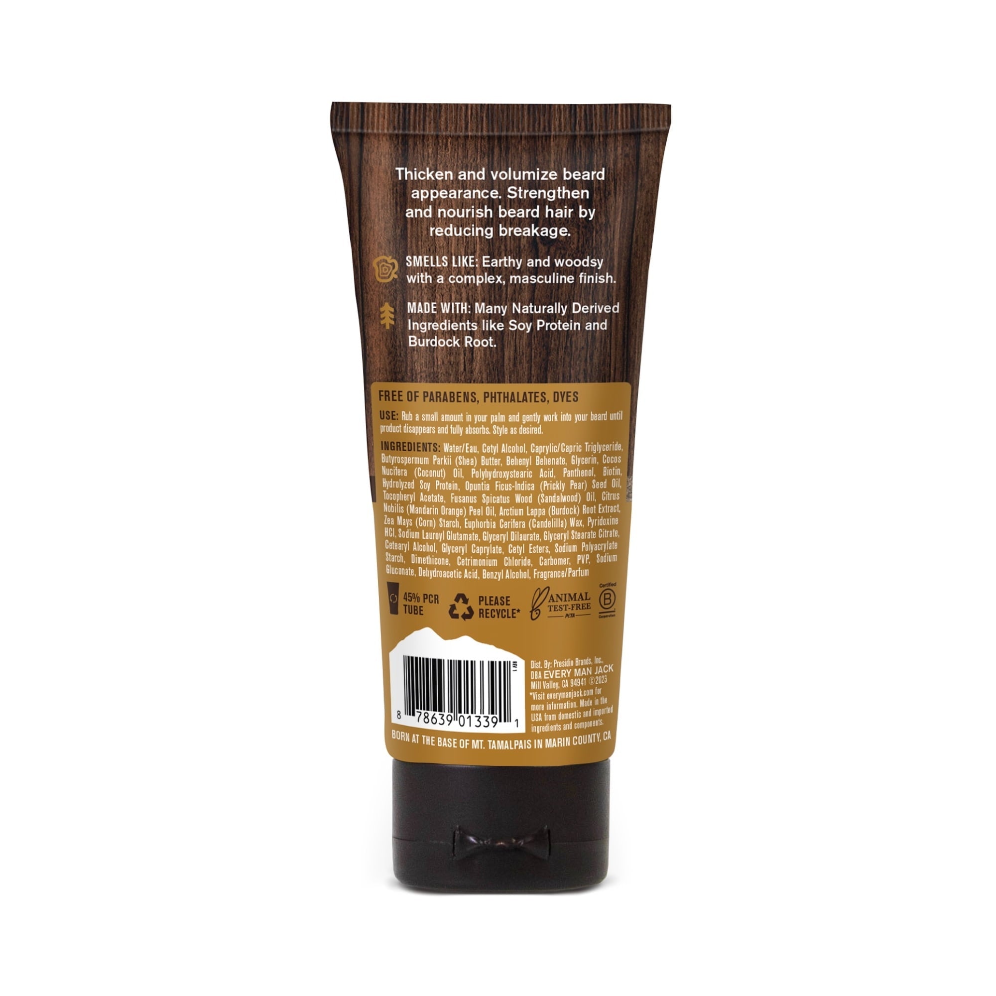 Every Man Jack Beard Thickening Cream for Men, Naturally Derived, 2.8 oz