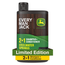 2-in-1 men’s shampoo+conditioner bottle, limited edition, dark bottle with green label