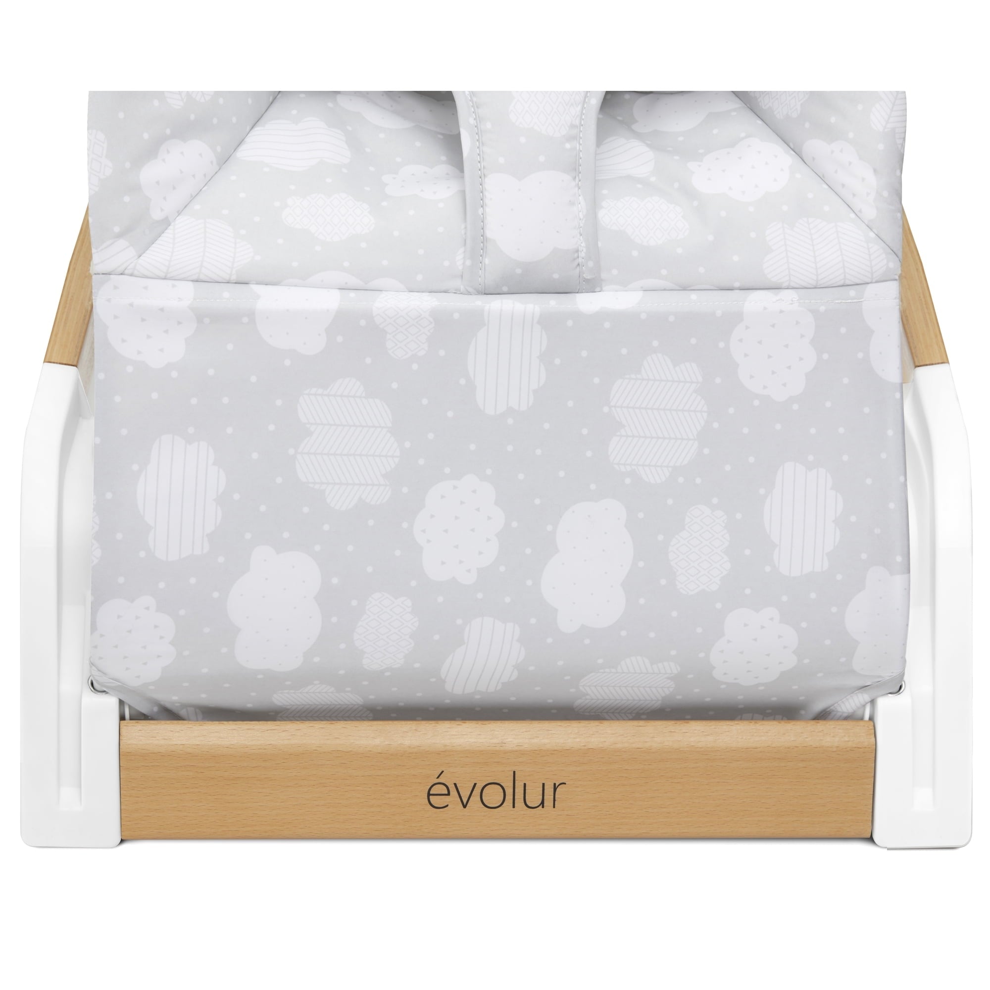 Evolur Koko Portable Infant Bouncer in Light Gray Breathable Fabric