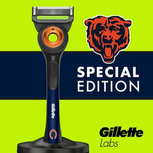 Special edition razor handle with green center and Bears head graphic