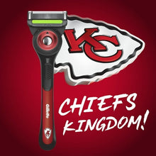 Gillette Labs razor with red-ring head, black handle, and KC logo decal