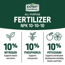 All-Purpose fertilizer NPK 10-10-10 with 10% nitrogen, phosphorus and potassium