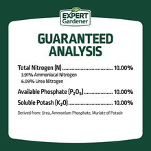 Guaranteed analysis panel: 10% total nitrogen, 10% phosphate, 10% potash