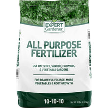 All purpose fertilizer bag, 10-10-10 NPK, net wt 10 lb
