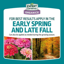 Expert Gardener organics bone meal fertilizer label: early spring and late fall application