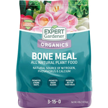 Expert Gardener organics bone meal plant food bag, 3-15-0, net Wt 4 lb
