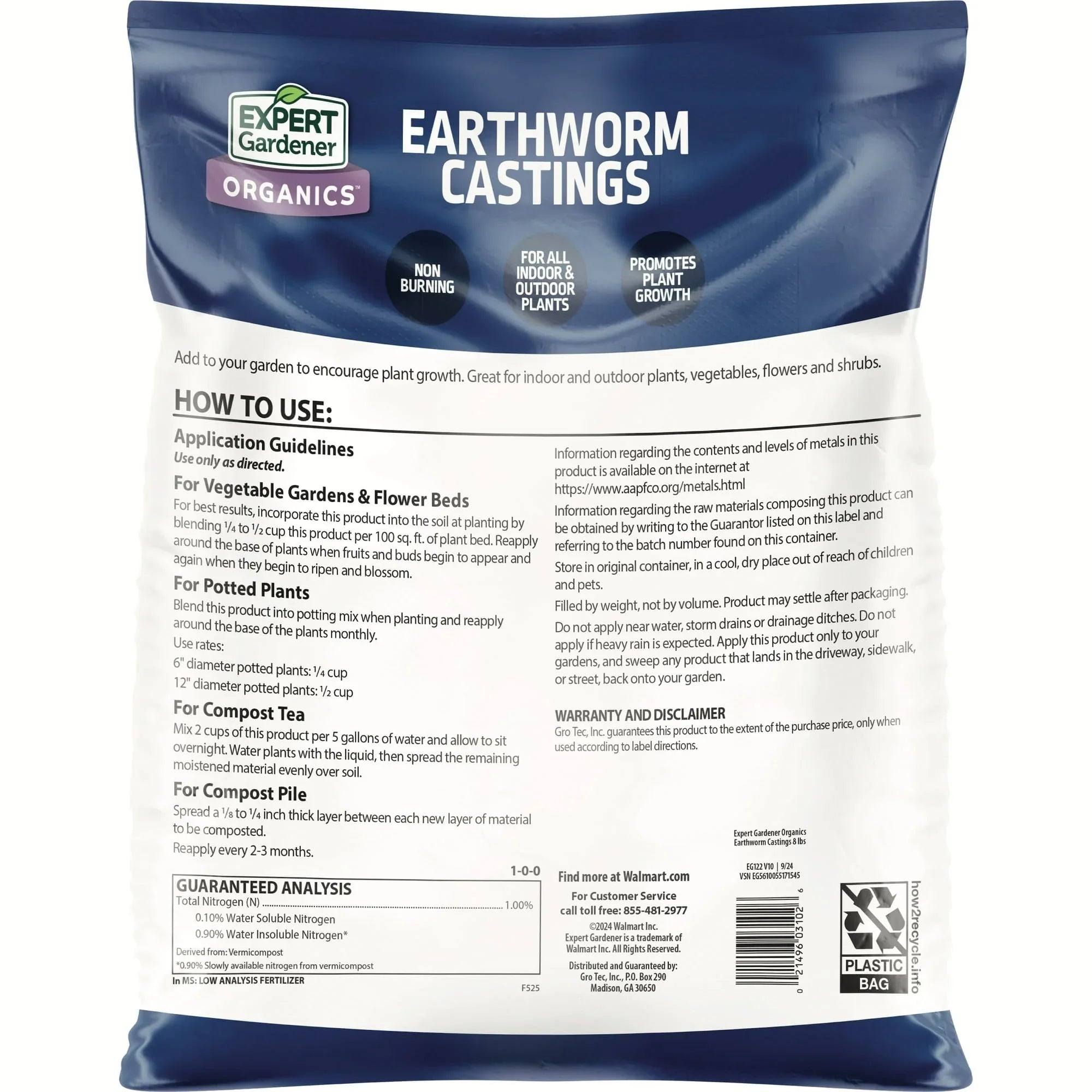 Expert Gardener Earth Worm Castings