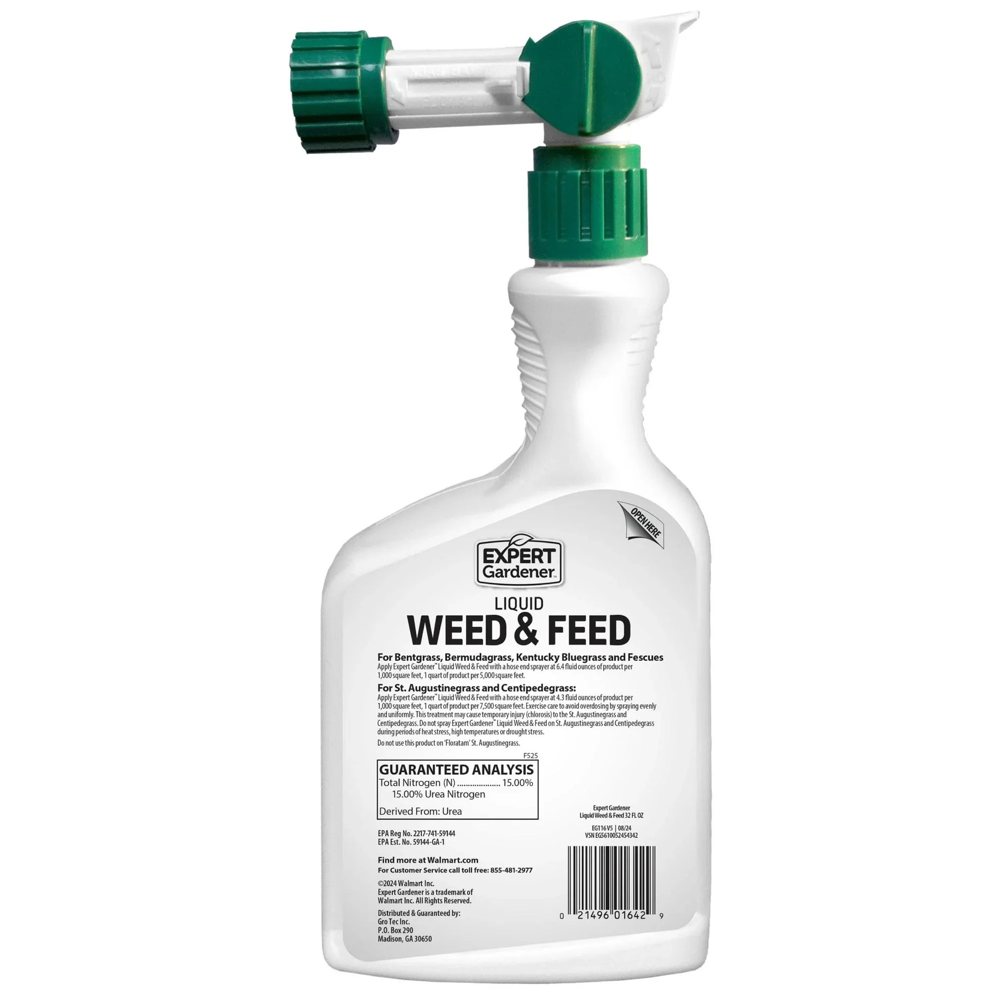 Expert Gardener Liquid Lawn Food Fertilizer & Weed Control, Ready-to-Spray, 32 Fl Oz