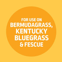Liquid weed & feed label panel for Bermuda grass, Kentucky bluegrass, and Fescue
