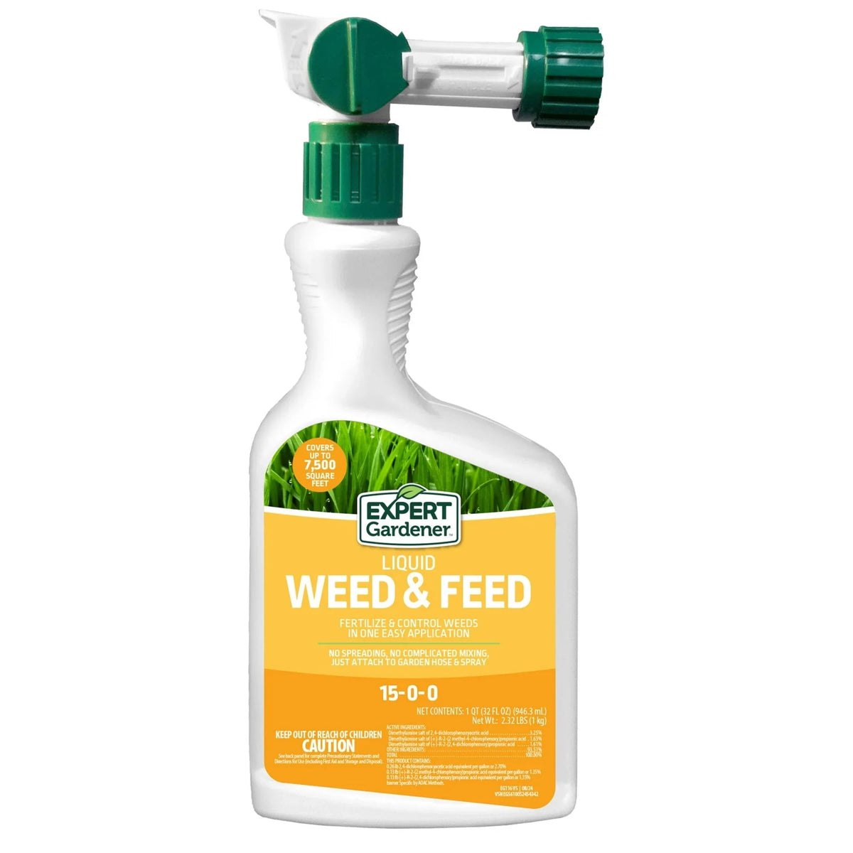 Expert Gardener Liquid Lawn Food Fertilizer & Weed Control, Ready-to-Spray, 32 Fl Oz
