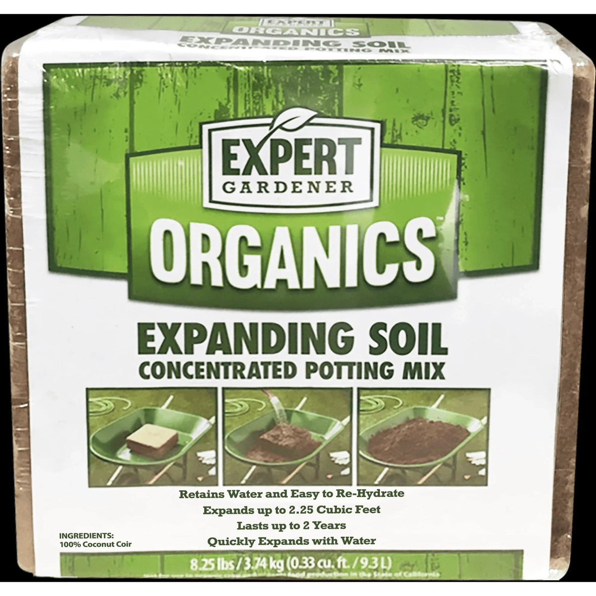 Expert Gardener Organics 2.25 cu ft Expanding Soil Concentrated Potting Mix