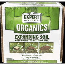 Expert Gardener organics expanding soil potting mix box, green label front
