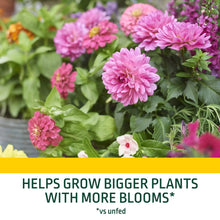 Pink flowering potted plants with Potting Mix banner text for container gardening