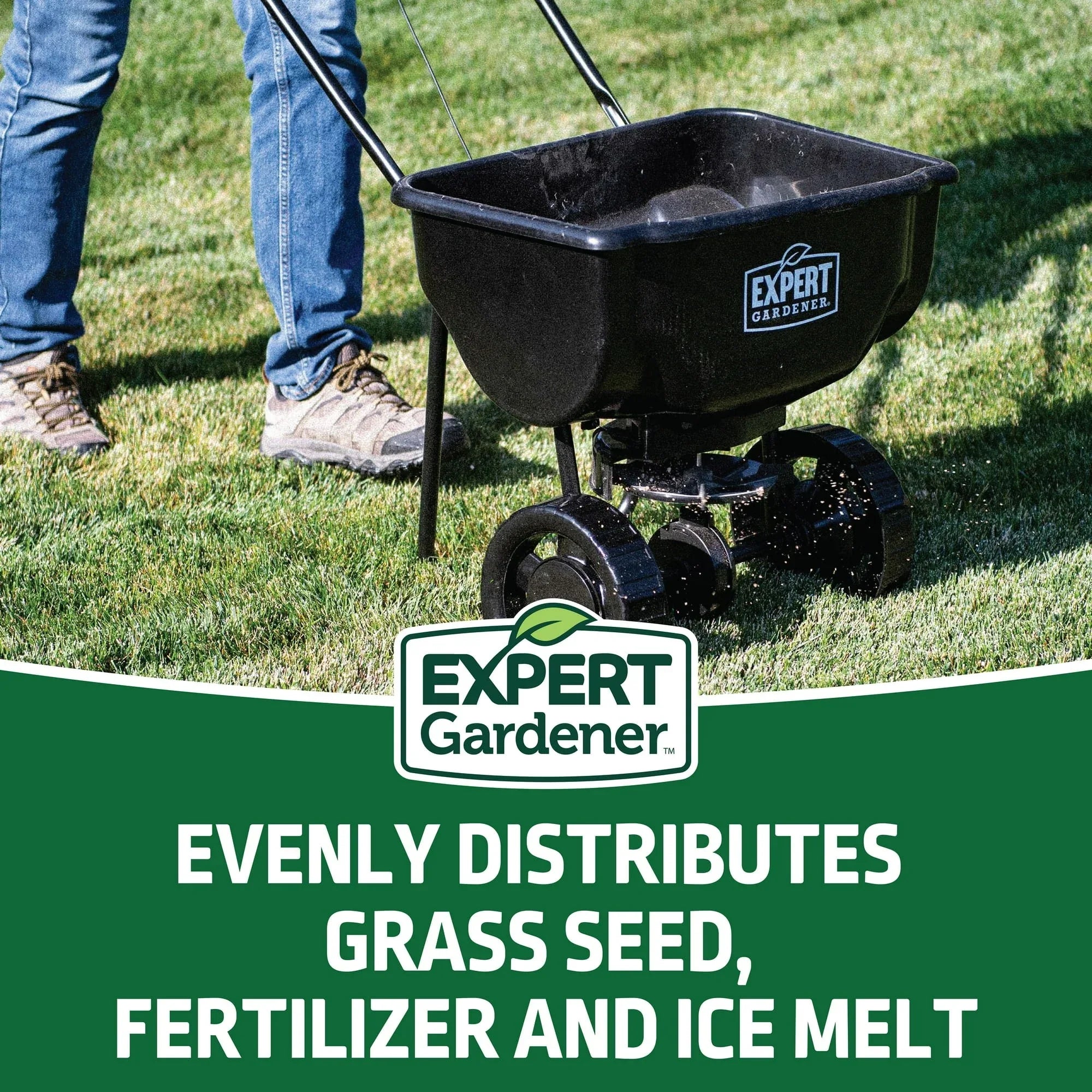 Expert Gardener 66 lb Capacity Push Broadcast Spreader