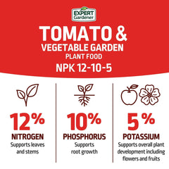 Expert Gardener Tomato & Vegetable Garden Plant Food Fertilizer, 12-10-5 Fertilizer