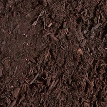 Dark brown topsoil with small wood chips and organic debris