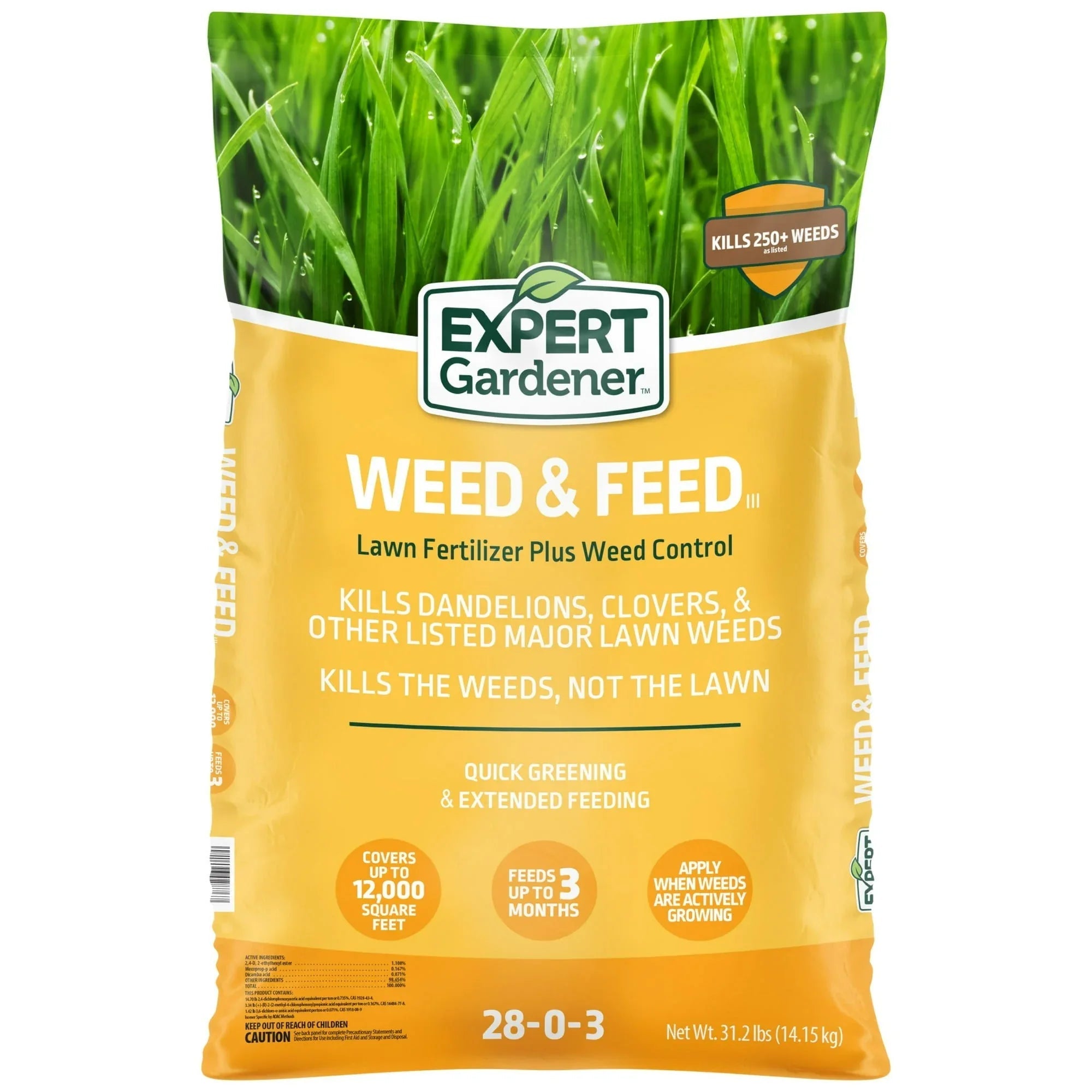 Expert Gardener Weed & Feed, 28-0-3 Lawn Fertilizer and Weed Control
