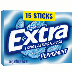 Extra Gum Peppermint Sugar Free Chewing Gum, Single Pack - 15 Stick