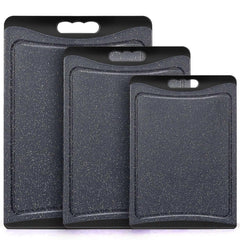 Extra Large Cutting Boards, AOKIWO Plastic Cutting Boards for Kitchen (Set of 3)Meat, Veggies Cutting Board Set Dishwasher Chopping Board with Juice Grooves Easy-Grip Handles, Dark Grey