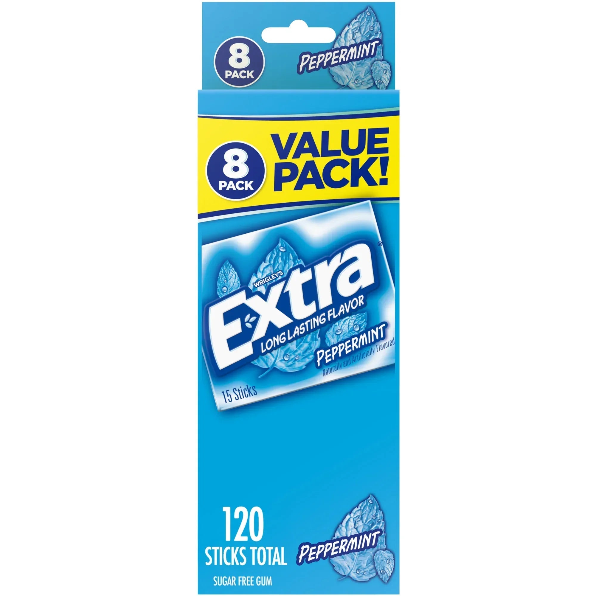 Extra Gum Peppermint Sugar Free Chewing Gum, Single Pack - 15 Stick