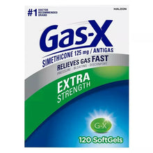 Gas relief softgels box front, Extra Strength, 120 count