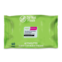 Equate Sensitive Cleansing Facial Towelette Wipes for Face Care of Sensitive Skin, Alcohol Free (40 Count), Compare to Simple® Cleansing Facial Wipes
