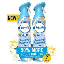 Air freshener spray bottles with blue caps, Jasmine & Honeysuckle scent, 2-pack