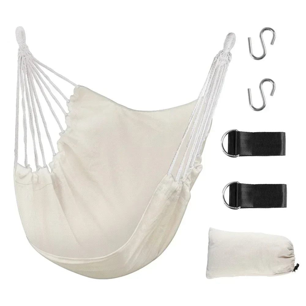 FGY Hammock Chair Swing Portable Canvas Camping Hanging Seat for Outdoor Indoor - USA MEGA SHOP