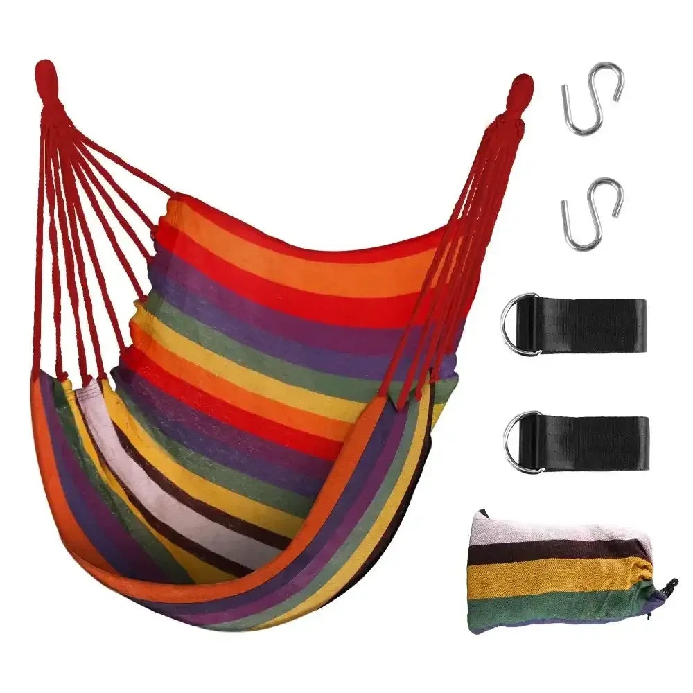 FGY Hammock Chair Swing Portable Canvas Camping Hanging Seat for Outdoor Indoor - USA MEGA SHOP