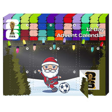 FIFA World Cup 12 Day Advent Calendar box front with Santa figure and open flap