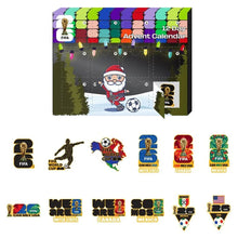 FIFA World Cup 12 Day advent calendar with cartoon Santa and numbered doors