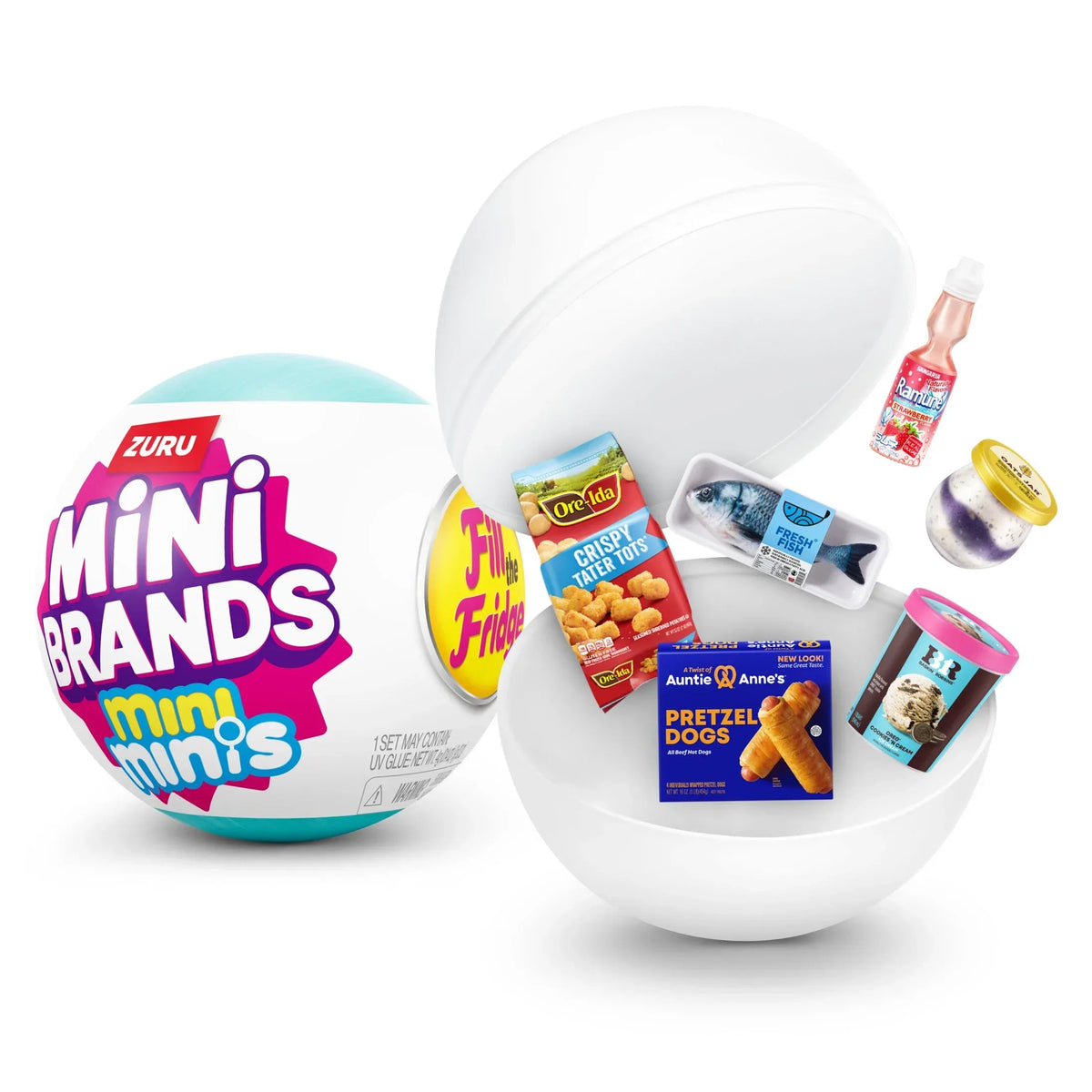 Mini Brands Fill the Fridge S1 Blindbox Capsule, Collectible Unbox Surprise Toy for Kids, Teens & Adults Ages 3+ by ZURU