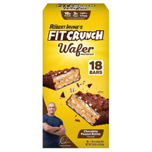FITCRUNCH Wafer protein bar multipack box, chocolate peanut butter flavor, 18 bars