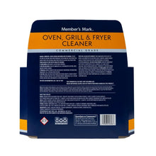 Commercial oven, grill & fryer cleaner back panel with product information text