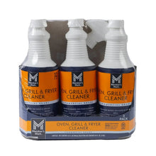 Commercial oven, grill & fryer cleaner 3-pack bottles, orange and blue labels