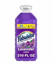 Lavender-scent multi-purpose cleaner bottle, 210 fl oz size and Fabuloso branding