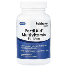 FertilAid multivitamin for men bottle, Fairhaven Health label