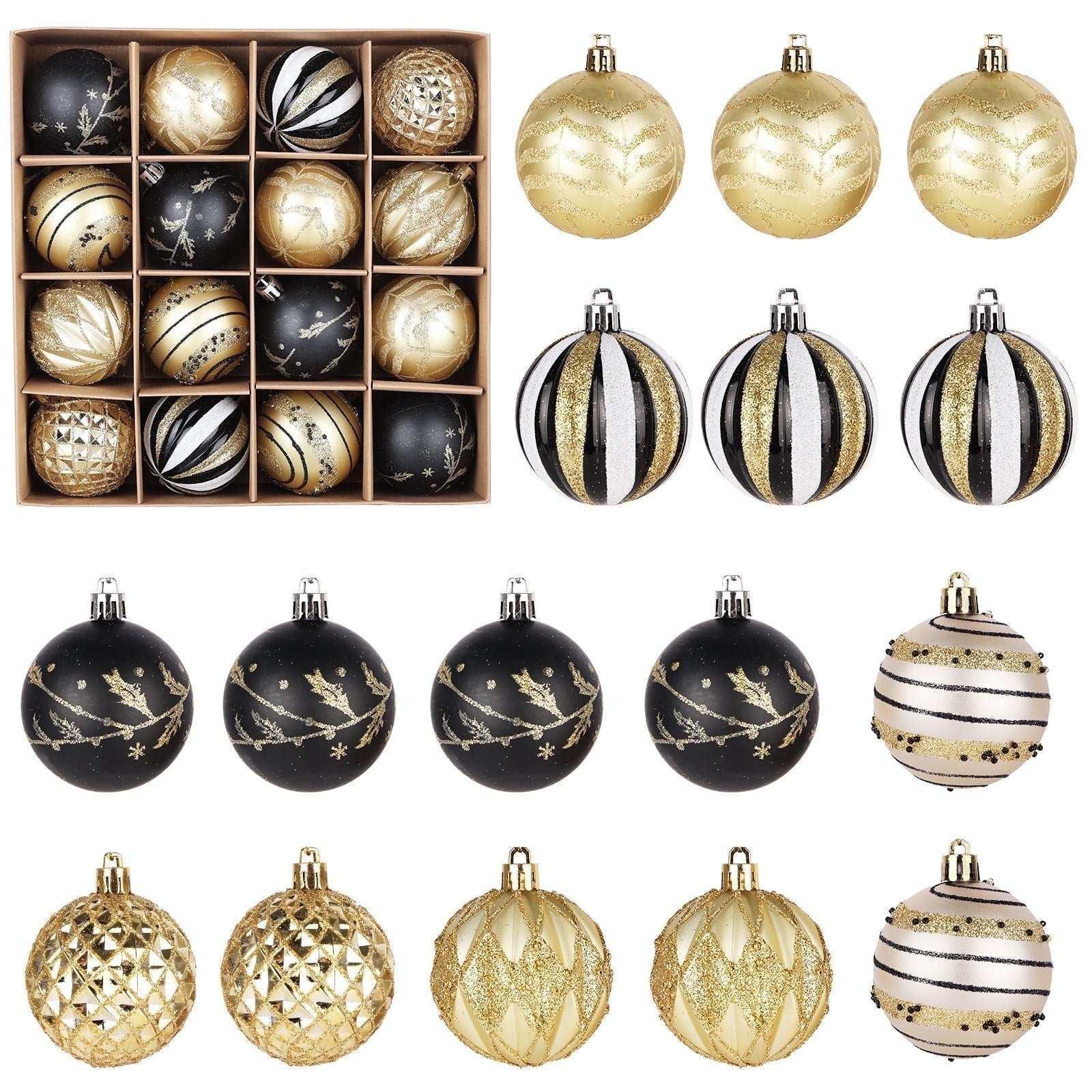 Fall Ornaments for Christmas Trees, 16ct Bronze Copper Brown Gold Shatterproof Fall Christmas Tree Decorations, 2.36 Inches Luxury Hanging Ball Ornaments for Thanksgiving Autumn Harvest - USA MEGA SHOP