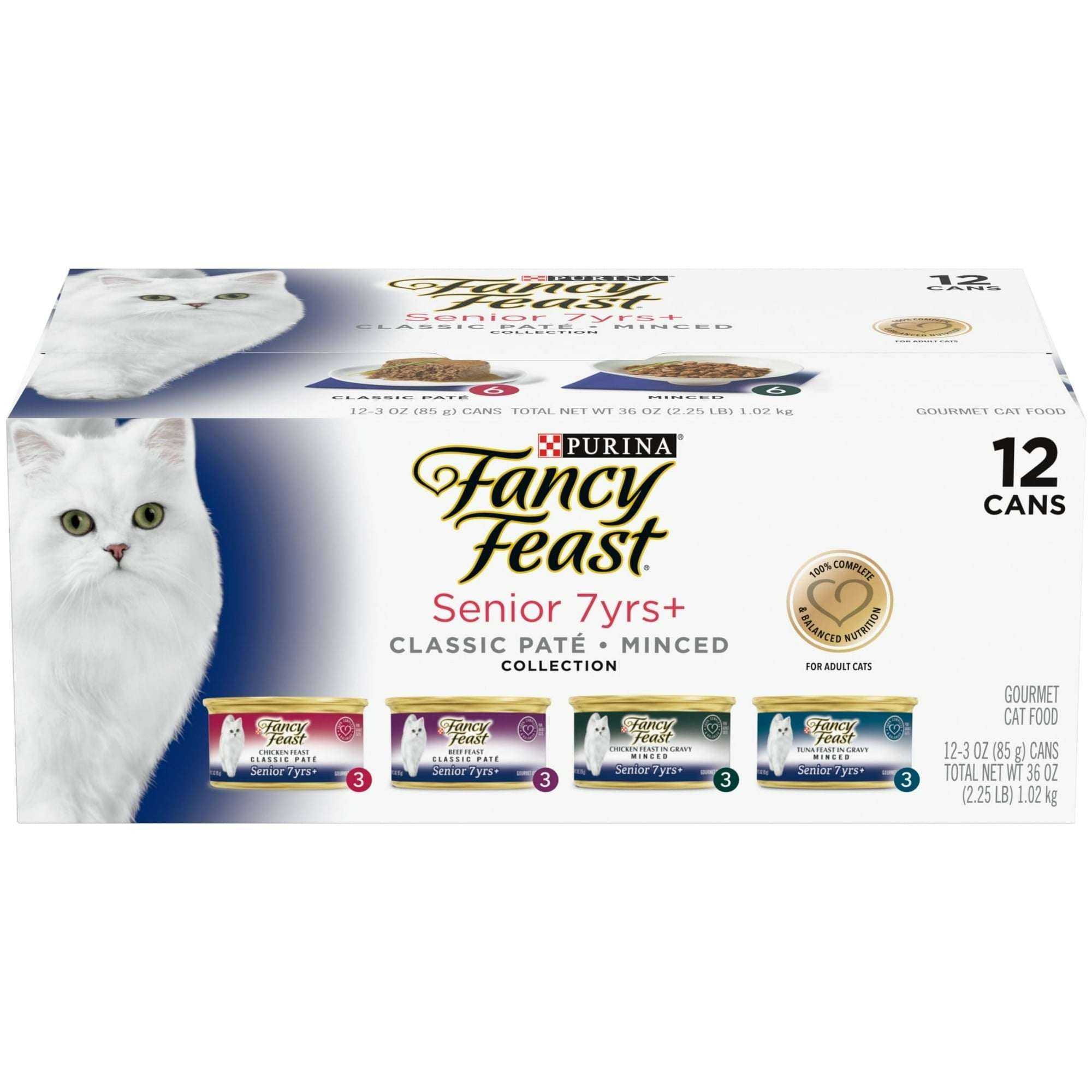 Fancy Feast High Protein Senior Wet Cat Food Variety Pack, Senior 7+ Chicken, Beef & Tuna Feasts, 3 oz. Can