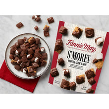 Snack mix bag and bowl of chocolate-coated pieces with graham-cracker bits