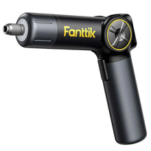Electric screwdriver with metal bit chuck and yellow-ring speed control dial