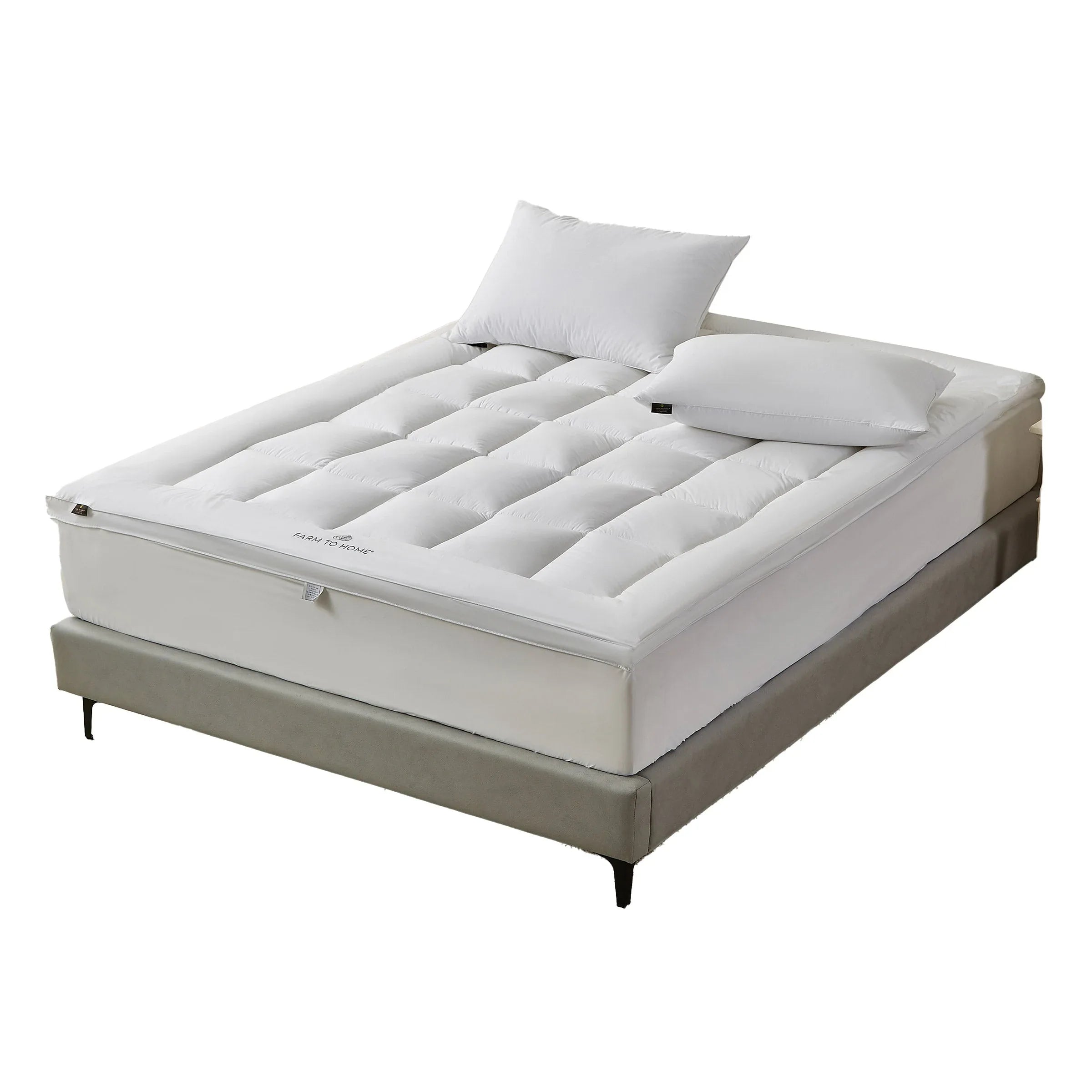 Farm to Home White Organic Cotton 2‚Äù Mattress Topper - USA MEGA SHOP