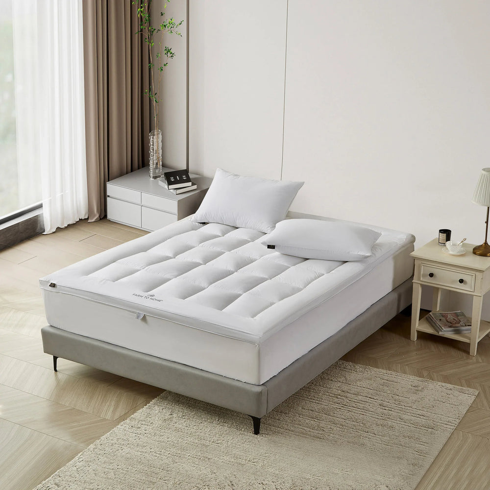 Farm to Home White Organic Cotton 2‚Äù Mattress Topper - USA MEGA SHOP