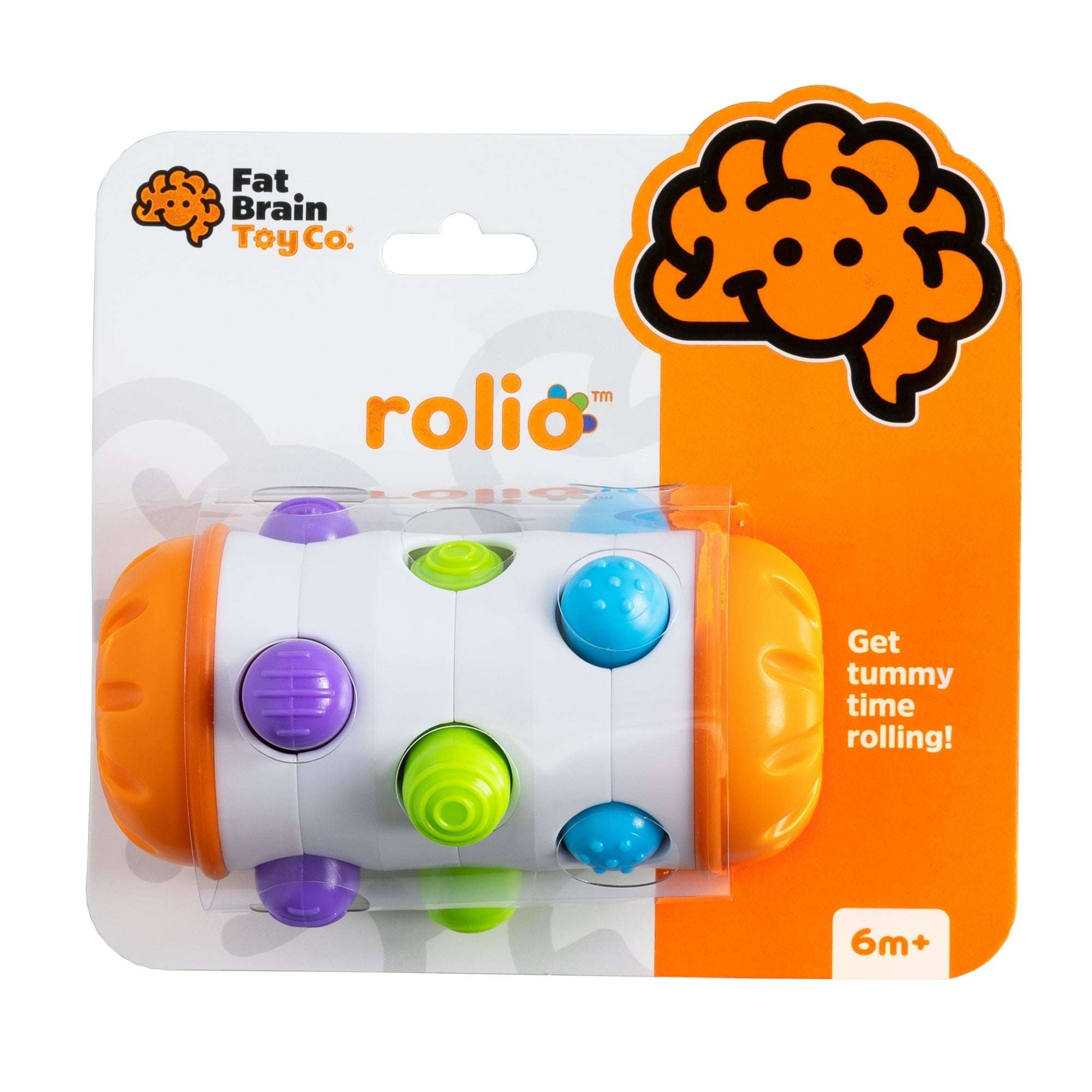 Fat Brain Toys Rolio - Sensory Tummy Time and Rattle Toy, Ages 6 Months +
