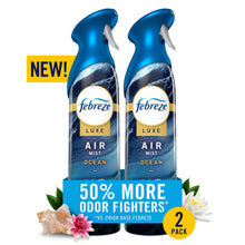 Febreze Air Mist Luxe air freshener spray, Ocean, 2-pack with blue bottles