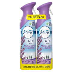 Febreze Air Freshener Spray, Odor-Fighting Room Spray, Mediterranean Lavender, 8.8oz, 2 Count