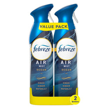 Febreze air freshener spray value pack, two blue Ocean air-mist bottles