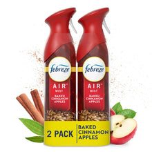 Red Febreze Air Mist aerosol bottles, 2-pack, baked cinnamon apples scent